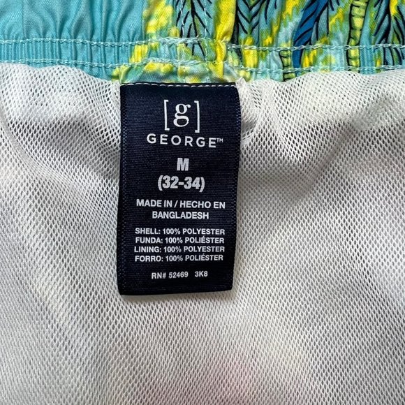 George Swimwear Mens Medium 32-34 Flamingo Mesh Lined Pineapple Trunks Shorts - Picture 11 of 11